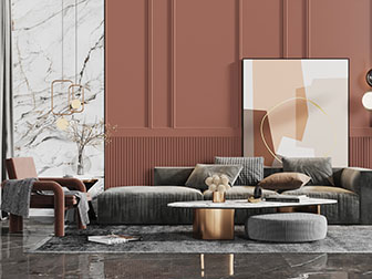 现代布艺多人沙发休闲椅子茶几组合