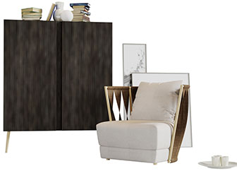 现代轻奢单人沙发3d模型 现代轻奢单人沙发