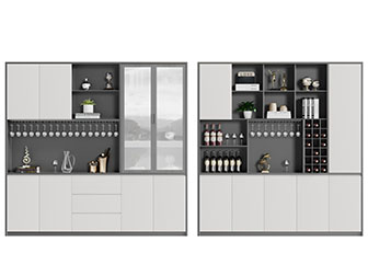 新中式酒柜3d模型 新中式酒柜