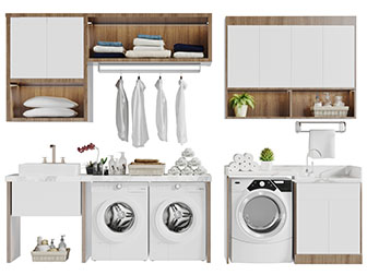 北欧阳台柜洗衣机