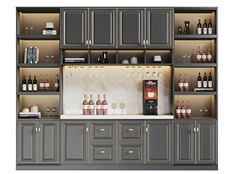 北欧灰色装饰灯带的酒柜3d模型 北欧灰色装饰灯带的酒柜