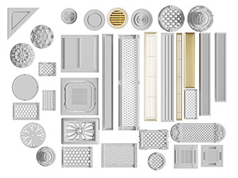 欧式雕花构件灯盘空调出风口