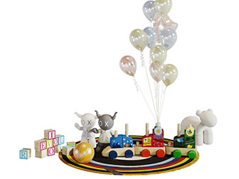 现代儿童积木玩偶气球玩具