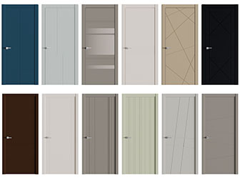 现代彩色平开门