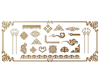 新中式祥云雕花构件角线