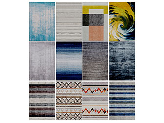 新中式长方形地毯3d模型 新中式长方形地毯