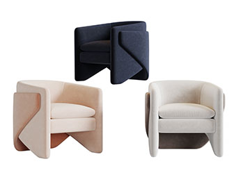 现代布艺圆形单人沙发3d模型 现代布艺圆形单人沙发