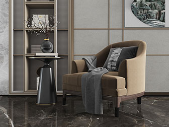 美式实木布艺单人沙发3d模型 美式实木布艺单人沙发