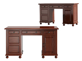 美式带收纳柜的书桌