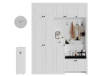 美式白色实木玄关装饰鞋柜