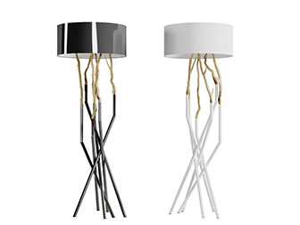 新中式树枝支架的落地灯