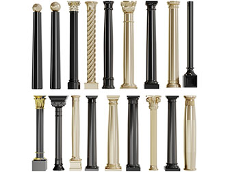 欧式黑色金色雕花罗马柱子