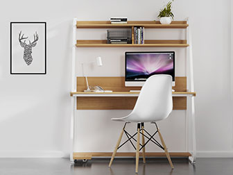 北欧实木书桌椅组合