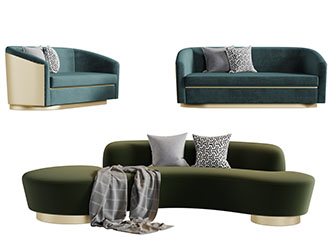 现代轻奢多人沙发