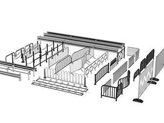 现代金属黑色围挡护栏栏杆3d模型 现代金属黑色围挡护栏栏杆