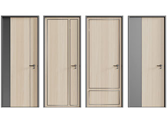 现代实木撞色平开门