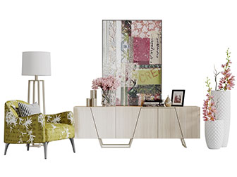 北欧实木电视柜休闲椅子