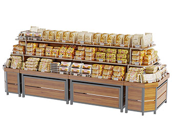 现代实木零食面包货架摆台展柜3d模型 现代实木零食面包货架摆台展柜