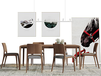 北欧实木餐桌餐椅组合