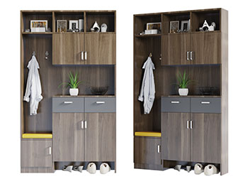 现代实木玄关鞋柜