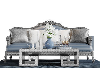欧式多人沙发茶几组合