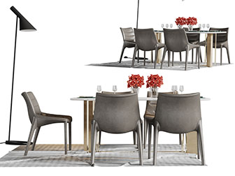 新中式餐桌椅组合