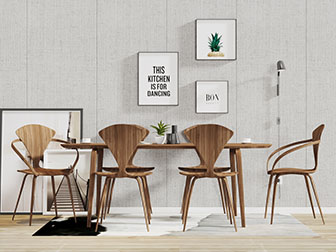 北欧实木长方形餐桌椅组合