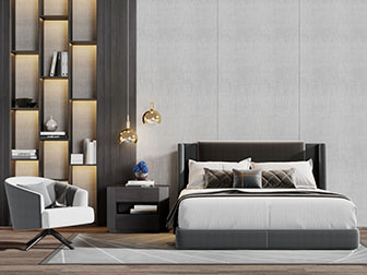 现代双人床休闲椅子