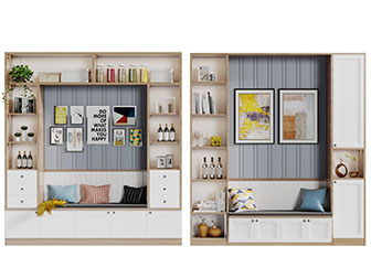 北欧实木带卡座的装饰柜