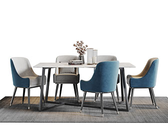 现代实木餐桌椅组合