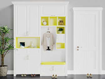 简欧白色玄关装饰鞋柜