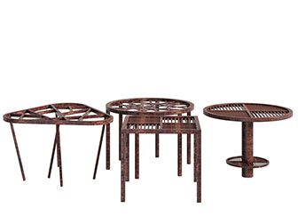 工业风生锈的镂空金属茶几