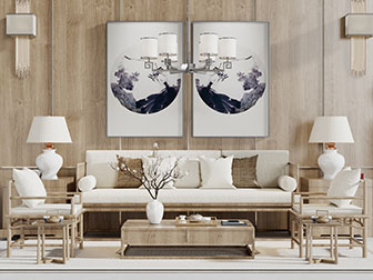 中式实木多人沙发休闲椅子茶几组合