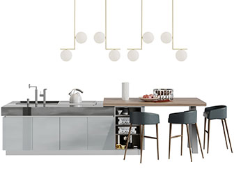 现代厨房中岛吧台吧椅