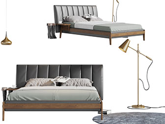 北欧双人床落地灯