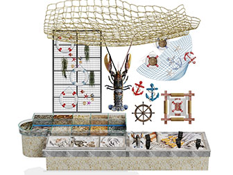 鱼虾海鲜货架陈列展台3d模型 鱼虾海鲜货架陈列展台
