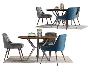 北欧实木餐桌椅组合