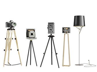 三角支架上的相机摄像器材3d模型 三角支架上的相机摄像器材