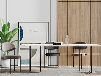 现代轻奢大理石餐桌椅组合