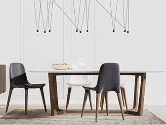 北欧实木长方形餐桌椅组合