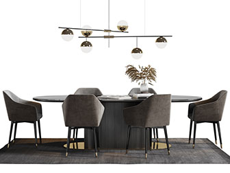 现代餐桌椅组合