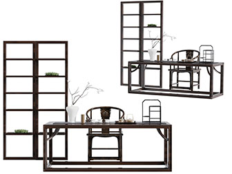 中式实木茶桌椅组合