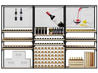 现代金属红酒货架展柜3d模型 现代金属红酒货架展柜