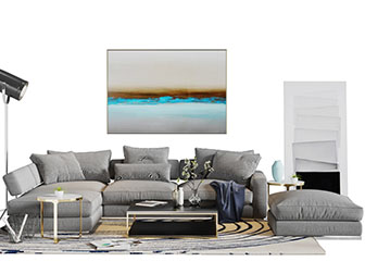 现代轻奢布艺多人转角沙发茶几组合