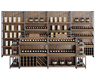 工业风金属架的红酒展柜货架3d模型 工业风金属架的红酒展柜货架