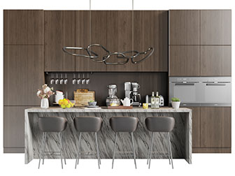 现代大理石吧台吧椅