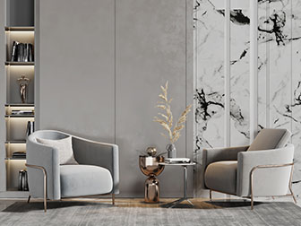 现代轻奢布艺单人沙发3d模型 现代轻奢布艺单人沙发