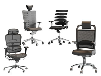 现代黑色带滑轮的办公转椅