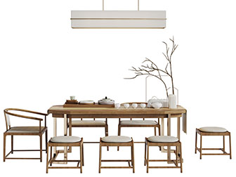 新中式实木茶桌椅组合