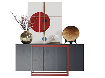 中式玄关柜边柜